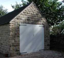 Side Hinged timber garage doors 